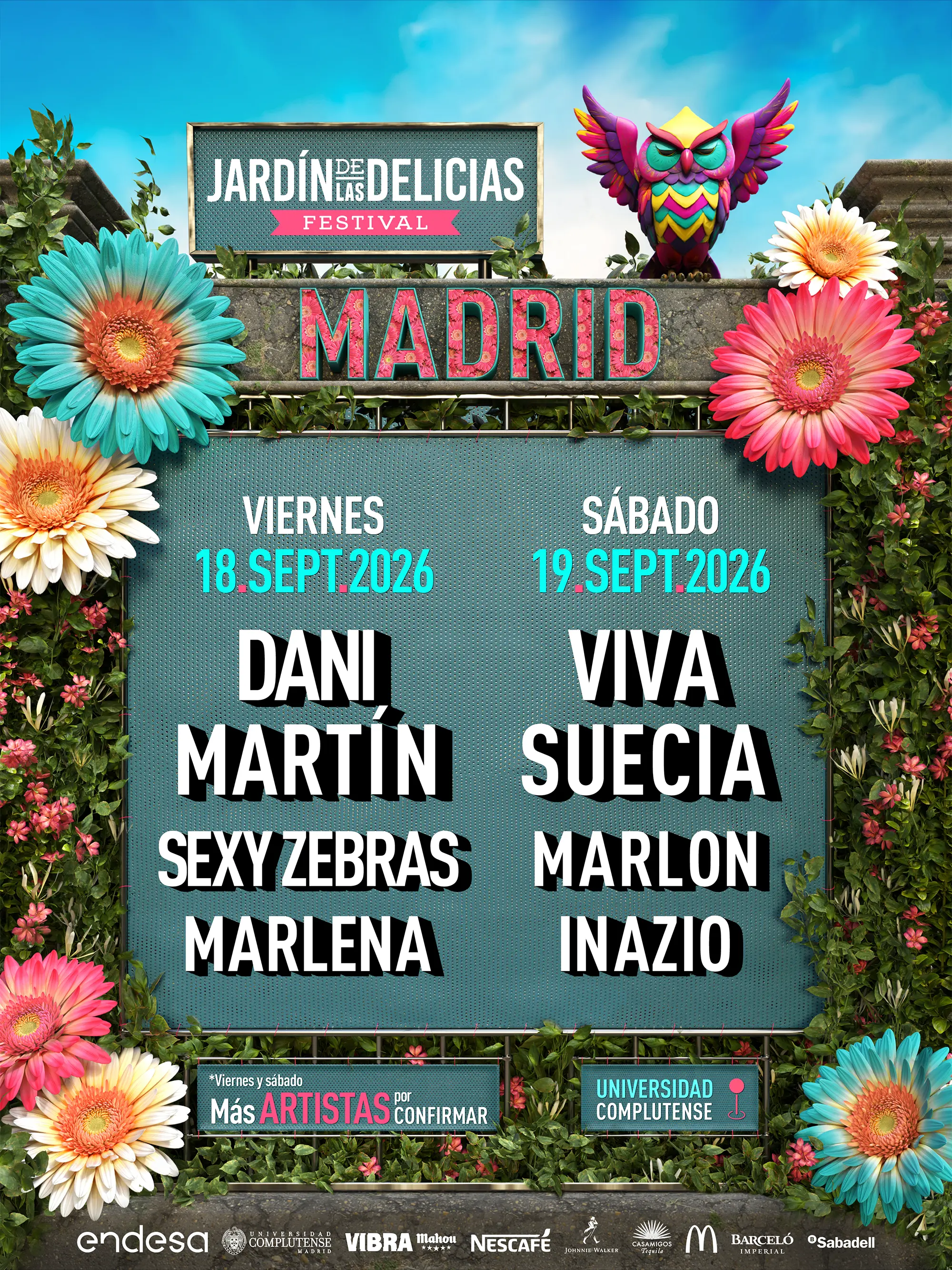 Cartel artistas Jardin de las Delicias