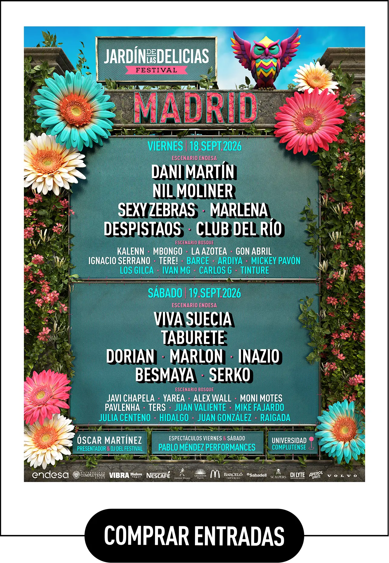 Cartel Jardín de las Delicias Festival Madrid 2026