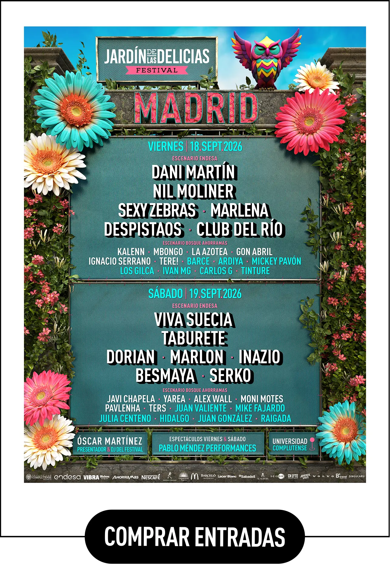 Cartel Jardín de las Delicias Festival Madrid 2026