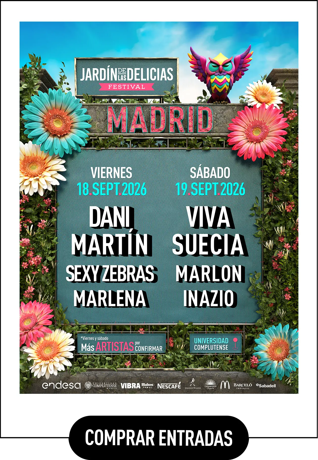 Cartel Jardín de las Delicias Festival Madrid 2026