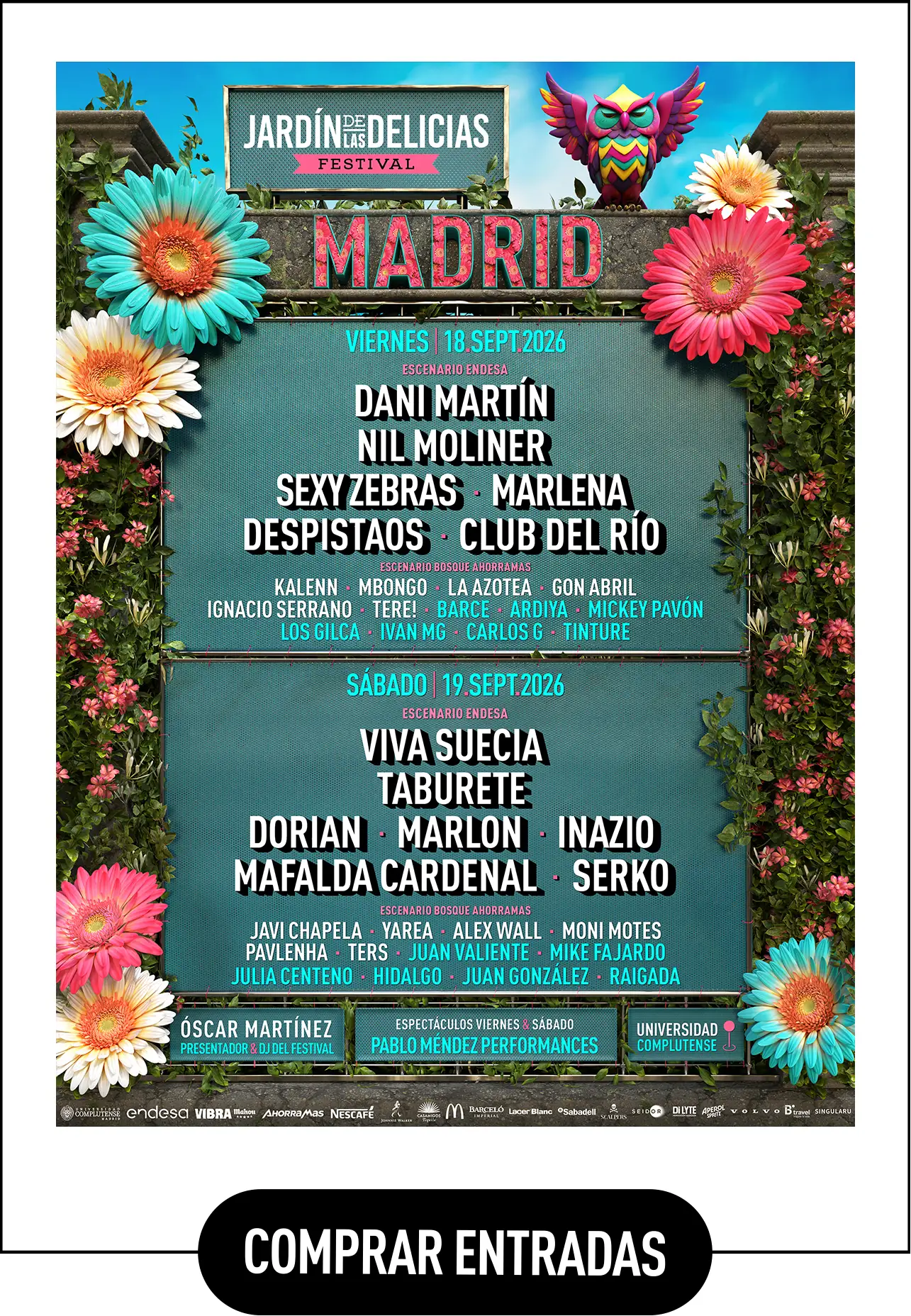 Cartel Jardín de las Delicias Festival Madrid 2026