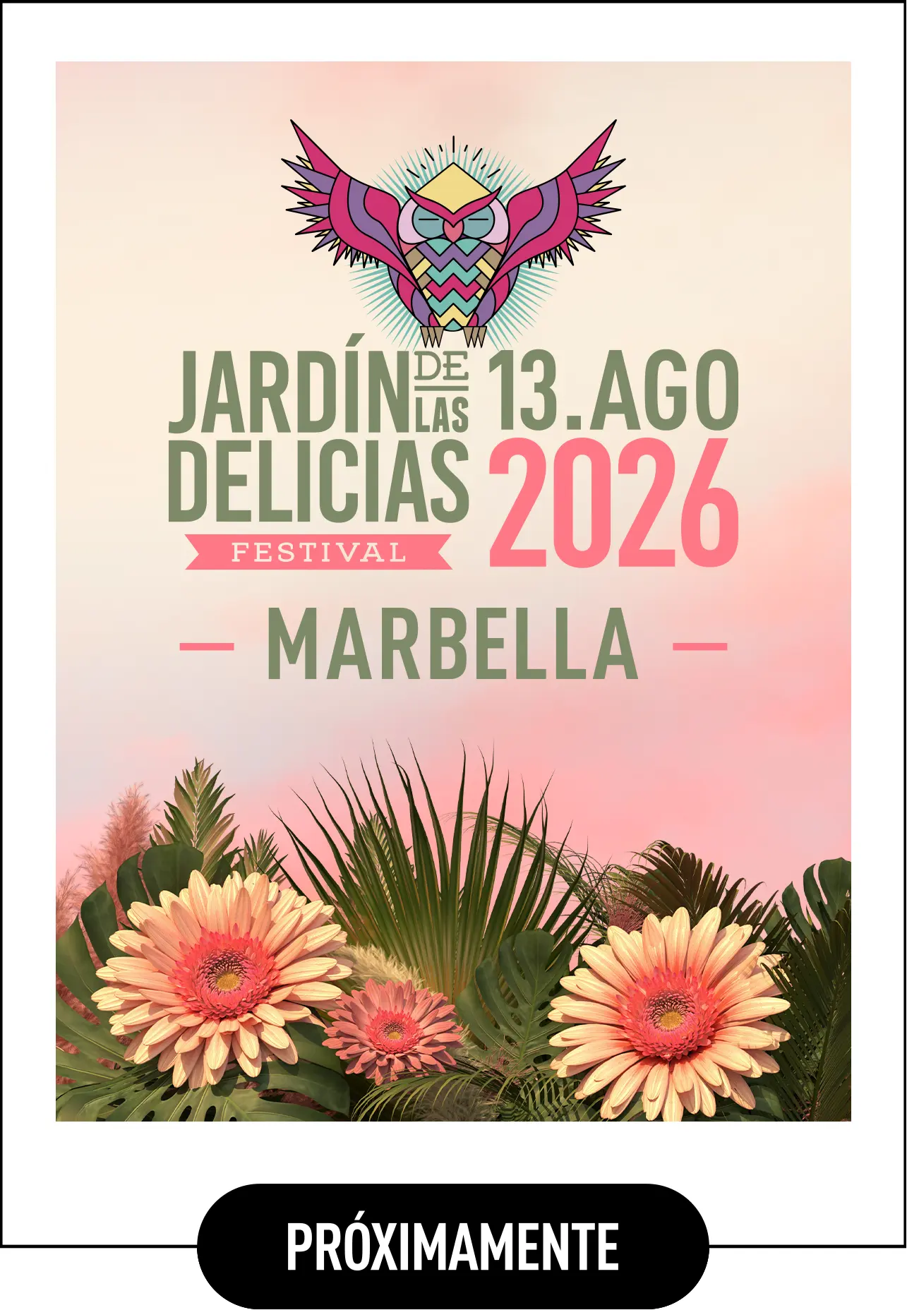 Cartel Jardín de las Delicias Festival Marbella 2026