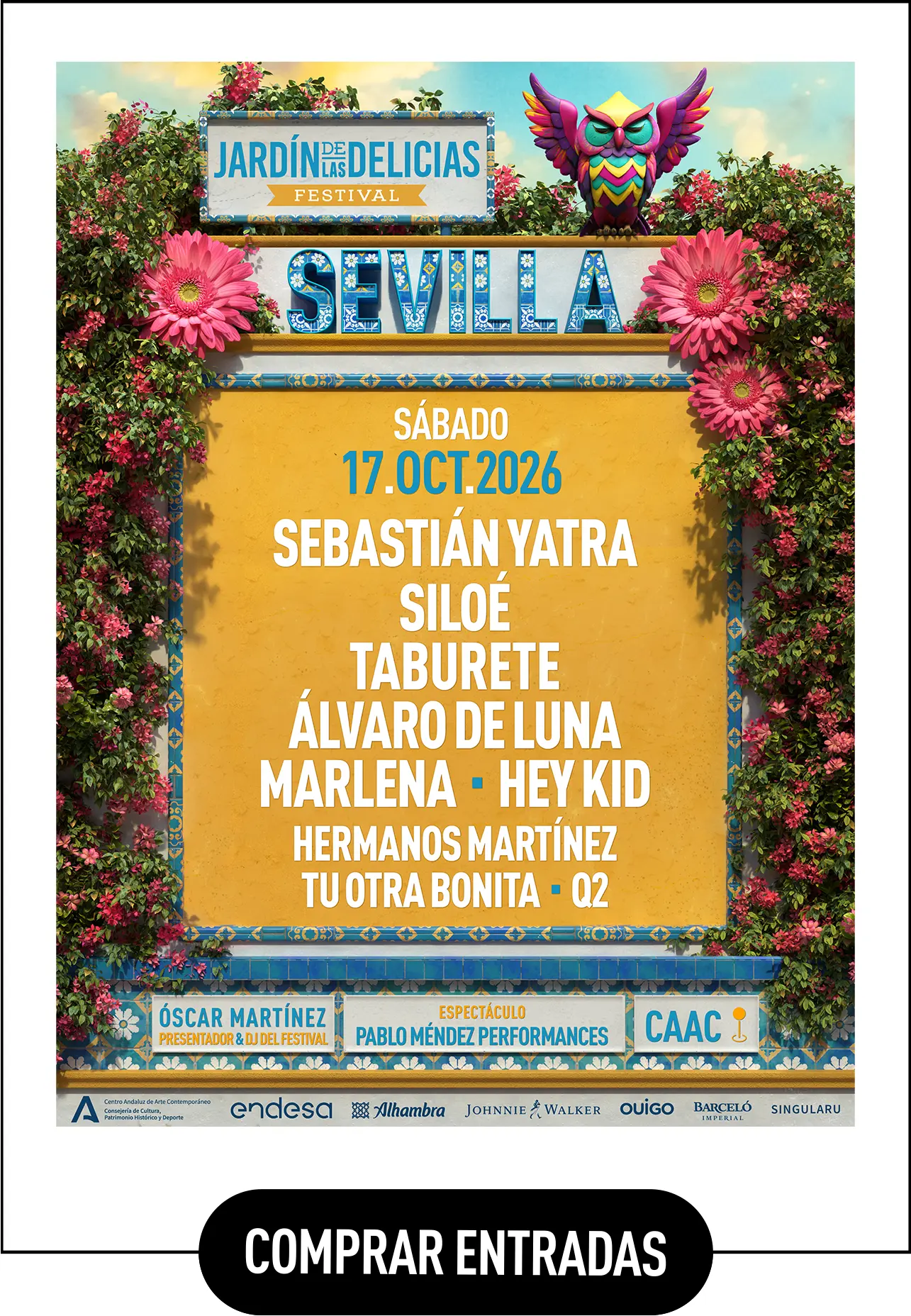 Cartel Jardín de las Delicias Festival Sevilla 2026